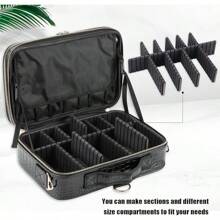 Estuche de maquillaje de viaje, Mármol Blanco, M, Bolsa de maquillaje portátil de viaje - negro claro - Ver 4