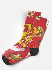 1 双女士中筒袜、长袜、白袜、黑袜、女士袜子、可爱袜子、女孩袜子、短袜，吸湿排汗，柔软、透气、吸湿排汗、甜美可爱。适合居家、办公室、休闲和所有季节穿着。颜色随机