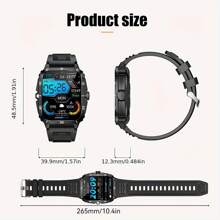 EIGIIS Smart Watch For Men 3ATM Waterproof Watch 1.96'' Big Screen Rugged Sports Smartwatch 430mAh Fitness Tracker With Sleep Monitor Outdoor Answer Call For IOS Android - 黑殼黑膠+迷彩灰 - 查看 7