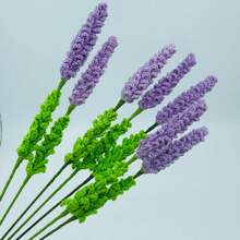 Handmade Crocheted Lavender Flower Branch Preserved Flower Home Decor Gift Floral Bouquet Ornament - Light Purple - View 4