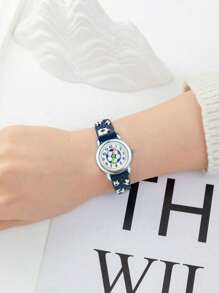 2pcs Children's Fashion Football Quartz Watch - Blue & Black - Multicolor - View 6