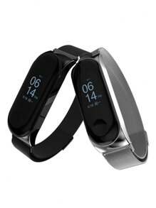 1pc Stainless Steel Strap Compatible With Xiaomi Mi Band 3/4/5/6, Unisex, Classic Minimalist Casual Style - For Mi Band 3/4/5/6 - View 4