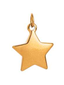 1件不锈钢时尚DIY项链，包含星星、心形、蝴蝶、钥匙、辣椒吊坠，18K镀金，防水防汗，适合派对和日常佩戴，女士礼物，情人节礼物，女士首饰 - 金色 - 查看 10