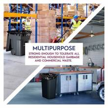 50-100PCS 45 Gallon Trash Bags Heavy Duty, 1.9MIL Trash Bags Large Black Trash Bags 35 "*39.4" Trash Bags For Lawn, Leaf And Commercial Use