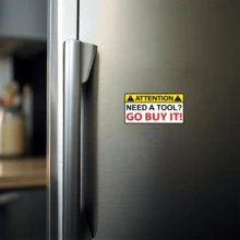 “1 张 3 英寸可移除防水乙烯基创意礼品贴纸，注意需要工具吗？去购买有趣的幽默提醒贴纸，非常适合任何光滑表面，如笔记本电脑、平板电脑、手机壳、笔记本、记事本、书桌、头盔、学校用品 - 彩色 - 查看 8