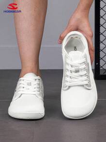 HOBIBEAR Men's Soft Sole Comfortable Wide Toe Minimalist Barefoot Shoes, Lightweight Casual Sneakers For Women (Run 1 Size Larger) - White - View 4
