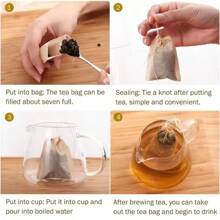 100Pcs Disposable TeaBags With String Household Filter Bag For Coffee Foot Bath Natural Wood Pulp Paper Spice Filters Teabag