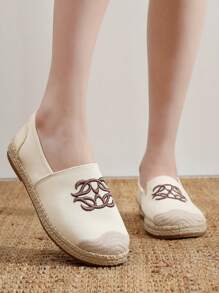 女士百搭时尚休闲乐福鞋，平底，一脚蹬，透气，舒适宽松鞋，适合春夏季 - 米色 - 查看 7