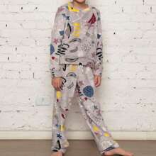 ***Check The Measurements Carefully*** Children's Pajama Set/Fleece Ultra Soft/Boy, Unisex. - Grey - View 3