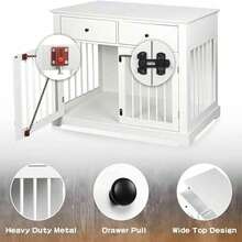 44 Inch Large Dog Crate Furniture, Indoor Dog Kennel With Storage Drawers, Decorative Pet Crates End Table Dog House, Christmas Thanksgiving Cyber Monday Gift