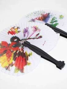 夏日清凉必备——扇子。便携折叠小纸扇，美观易收纳。传统绘画纸扇，带有地域复古图案。可180度翻转。轻巧便携。手动，无需充电。随时随地可用。旅行必备 - 彩色 - 查看 8