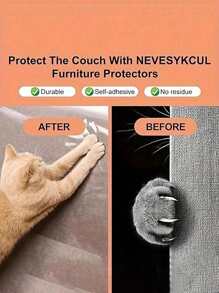 Protector anti arañazos de muebles para gatos, Protector anti arañazos de sofá para gatos, Cinta anti arañazos para gatos, Protector grande de sofá para gatos con adhesivo de un solo lado, Protectores de esquinas de sofá claros para muebles, sofá, puertas y paredes - Multicolor - Ver 6