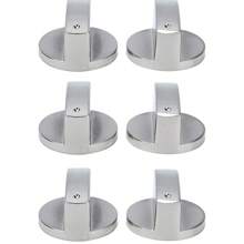 6 Stücke 8mm Herdknöpfe Ersatz, Zinklegierung Kochgeräte Kontrollschalter Metallknöpfe, geeignet für Küchenofen, Gasherd, Mikrowelle (45°-Schalter), einfacher direkter Austausch, ohne Werkzeuge erforderlich