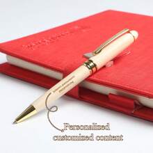 Personalized Maple Wood Pen Set, Customizable Engraved Signature Pen, Push-Button Cap, Medium Nib, Ideal Office Gift For Teachers, Anniversary, Valentine's Day - Multicolor - View 18