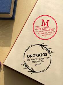 LICVIC 1pc Custom Text Round Address Stamp, Back To School Supplies For Kids,Address Stamps Self Inking Personalized, Customized Round Rubber Stamps, Customizable Business Stamp, 3 Ink Colors: Red/Blue/Black, Small Business Supplies, Stamper