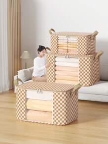 1PC衣物收纳盒家用大容量衣柜衣服整理神器布折叠盒优质面料无异味更健康家居必备神器