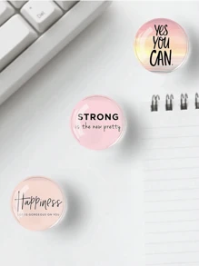 3pcs/6pcs/12pcs Set Random Inspiring Quote Crystal Glass Fridge Magnets