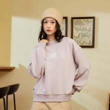 New Balance 女士休闲套头卫衣，基础舒适圆领 WT33514DMY - 淡紫色 - 查看 3