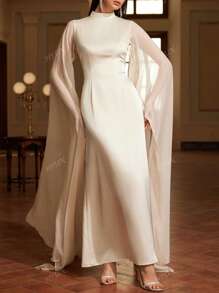 Women's Elegant Flowing Long Sleeve Dress