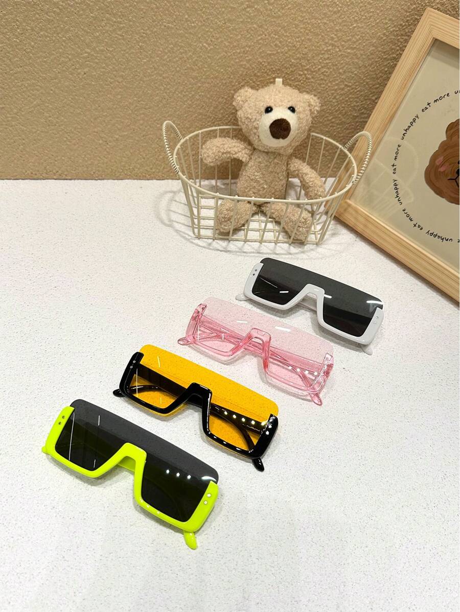 1pc Children's Personalized Semi-Rimless Fashion Glasses, For Outdoor Sports &