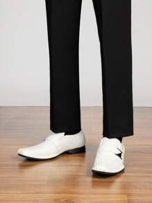 Men's Lined Dress Loafers Formal Shoes Men Dress Loafer Shoe Slip On Moccasins Daily Comfort Leather - 白色 - 查看 4