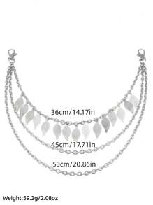 1pc Hollow Leaf Style Fashion Waist Chain, Suitable For Daily Wear - Multicolor - View 5