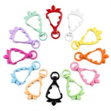 8pcs Multi-Color Enameled Carrot Shaped Connectors, Keychain, Bag, Doll, Jewelry DIY Accessories