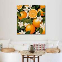 1 Piece Home Kitchen Wall Decor Framed Canvas Orange Pattern Home Decor Framed Canvas Wall Art Paintings For Living Room - Canvas Framed Print Wall Artworks Bedroom Decoration Office Wall Decor - 彩色 - 查看 5