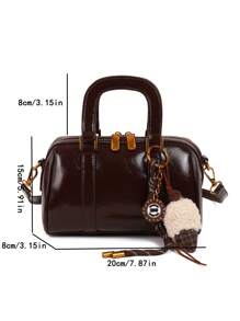 2025年新款纯色柔软PU奢华手提包，时尚复古女士日常及节日礼品包