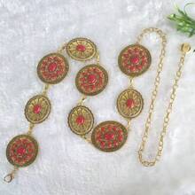 European & American Waist Chain Accessory For Dress, Vintage Metal Turquoise Gold/Silver Chain Waist Belt Body Chain For Women Summer