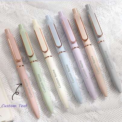1pc/5pcs Personalized Multi-Color Neutral Pens With Customized Logo/Name Engraving, Suitable Gifts For Teachers, Mothers, Weddings, Students Back To School And Other Occasions,Vacay Vibes,Junior High School Students, Middle School Students, High School Senior High School Students, College Students, University Students, Freshman, Sophomore,New Job, Office Supplies