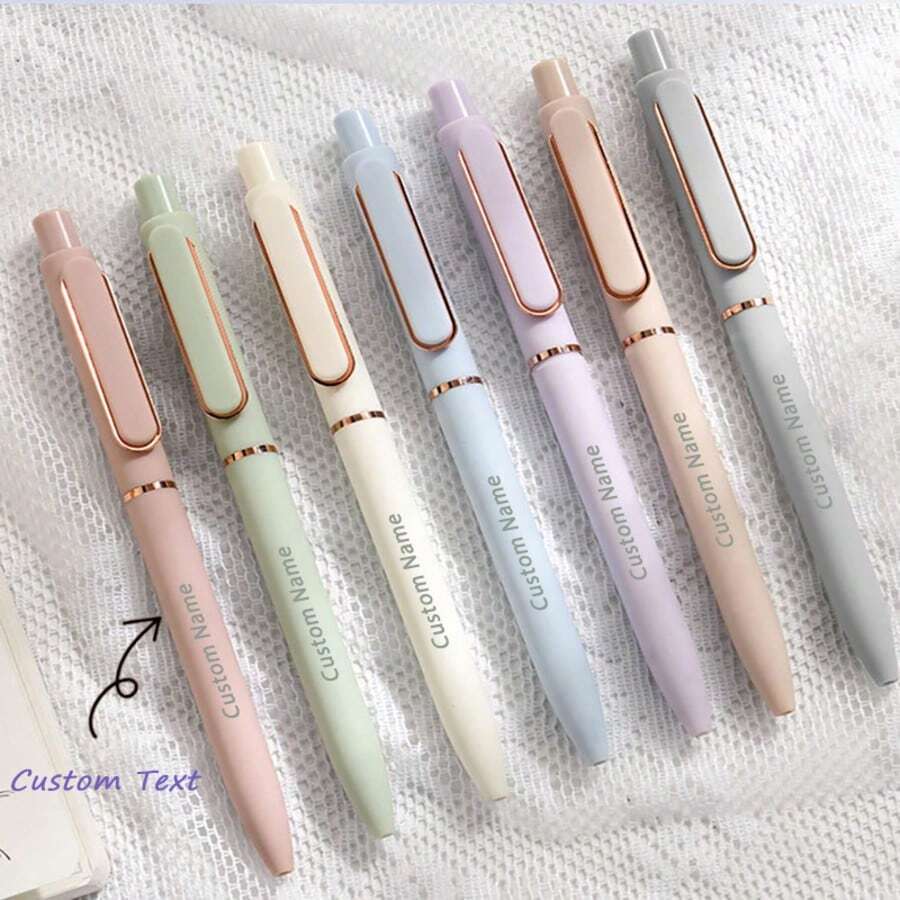 1pc/5pcs Personalized Multi-Color Neutral Pens With Customized Logo/Name Engraving, Suitable Gifts For Teachers, Mothers, Weddings, Students Back To School And Other Occasions,Vacay Vibes,Junior High School Students, Middle School Students, High School Senior High School Students, College Students, University Students, Freshman, Sophomore,New Job, Office Supplies - Multicolor - View 1