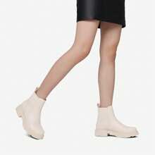 Women's Boots Chelsea Ladies Boot Pull On Fall Fashion Walking Ankle Booties - Beige - View 7