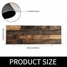 1 pieza Alfombra de silicona con patrón de grano de madera retro antideslizante para cocina de barro, impresión 3D rectangular, apta para sala de estar, dormitorio, pasillo, baño, lavandería - Alfombra de poliéster para decoración del hogar interior y exterior - FUCFD130 - Ver 13
