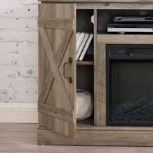 Farmhouse Classic Media TV Stand Entertainment Console For TV Up To 50" With Open And Closed Storage Space, Gray Wash 47"W*15.5"D*30.75"H - 灰色 - 查看 4