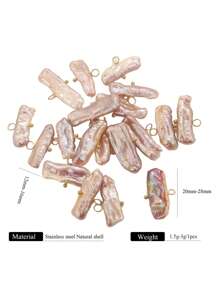 1PC Natural Fresh Water Baroque Pearl Elegant Stainless Steel Bent Pin Pendant DIY Necklace Earrings Jewelry - Multicolor - View 9