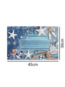 4pcs/6pcs Set Vibrant Summer Nautical Theme Starfish Shell Fishnet Pattern Placemats, Great For Holiday Parties, Coastal Home Kitchen Dining Table Decor - Multicolor - View 10