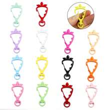 8pcs Multi-Color Enameled Carrot Shaped Connectors, Keychain, Bag, Doll, Jewelry DIY Accessories