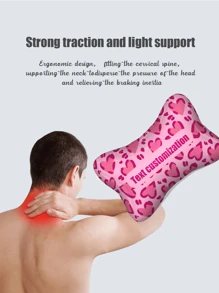 1 Customized Car Neck Pillow - Double-Sided Design Personalized Photo Pillow, Knitted Polyester Fabric, Mixed Colors, Unique Gifts And Souvenirs, Comfortable Driving, Fashionable And Comfortable, Unique, Text Customization - Upload Text to Customize Pillow - View 4