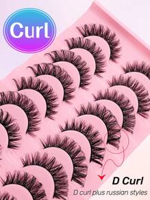 Rikuaild 10 Pairs D Curl Volume Faux Mink Eyelashes Cat Eye Lashes Crossed Natural Lashes Dramatic Look Soft Lash Cross Wispy Reusable Eyelashes - Criss Cross lashes - View 3
