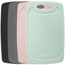 1pc Plastic Cutting Board - Durable Chopping Board For Meat, Veggies & Fruits With Easy Grip Handle, Dishwasher Safe Kitchen Appliance