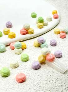 30pcs Resin Macaroon Dessert Nail Art Decorations, Vibrant Colors, Beautiful Nail Accessories To Boost Your Mood