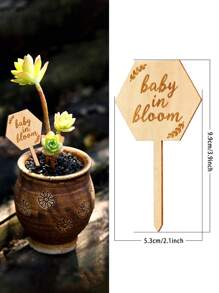 10 buc. Etichete botanice Baby In Bloom Cadouri pentru baby shower, cadouri cu etichetă pentru țeapă botanică hexagonală Marker pentru suculente cu țăruș de grădină, pentru ziua mamei, pentru Crăciun pentru Ziua Recunoștinței. - Culoarea lemnului - Vizualizare 8