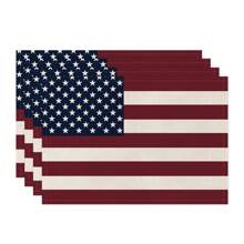 1pc/4pcs/6pcs American Independence Day Stars & Stripes Linen Placemats, Durable Dining Table Mats Suitable For Home, Restaurant, Decor - Multicolor - View 10