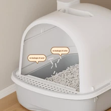 Large Self-Cleaning Cat Litter Box With Carbon Filter Technology, Hooded Enclosed Tray With Odour Control System & Anti-Splash Design, High Capacity Drawer-Style Potty Pan For Multi-Cat Households (Privacy Hood + Easy Scoop)