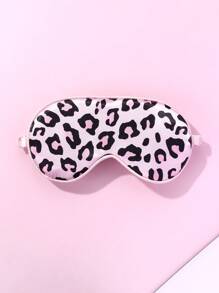 1pc Pink Satin Leopard Print Digital Sleeping Eye Mask, Silky Smooth And Comfortable, A Good Sleep Aid