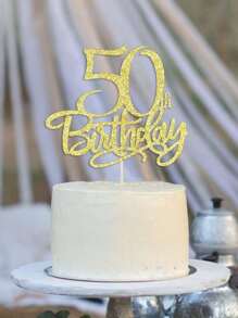 Shiny Gold Birthday Cake Topper, Suitable For 30th/50th/60th/80th Birthday Cake Decoration, Cake Toppers For Birthday Party
