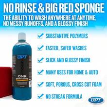Optimum ONR Microfiber Car Drying Towel And BRS - Big Red Sponge Car Cleaning Kit 32 Oz. No Rinse Car Drying Towel And Car Wash Sponge For Detailing Cars Trucks Motorcycles And More - ONR,海綿和毛巾 - 查看 3