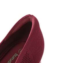 Zapatos de tacón bajo y grueso para mujer, con punta puntiaguda, cómodos, de punto, con punta cerrada, para vestir o boda. - Burdeos - Ver 5