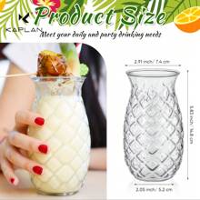 1pc Pineapple Shaped Cocktail Glass, Transparent Glass, Creative Champagne Cup, Water Cup, Juice Cup, Suitable For Bar, Pub, Club, Restaurant, Home, Beverage Container, Wedding Decoration, Christmas Decoration, Birthday Decoration, Birthday Gift, Christmas Tabletop Decor, Christmas, Christmas Decoration, Christmas Gift - Multicolor - View 6